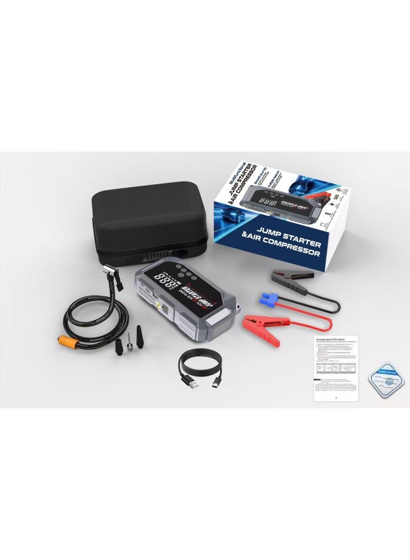 Multifunctional Jump Starter & Air Compressor - 12V Air Pump