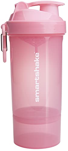 Smartshake O2GO ONE Plastic Protein Shaker Bottle 800 ml | 27 oz - Leakproof Screw-on Lid - BPA Free – Unisex - Light Pink - Image 1