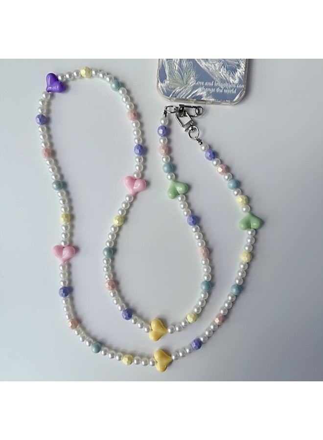 NIBEMINENT Phone Charm/ Chain Strap for Women Girls, Versatile Candy Color Cell Phone Case Lanyard Wrist Strap - Image 1