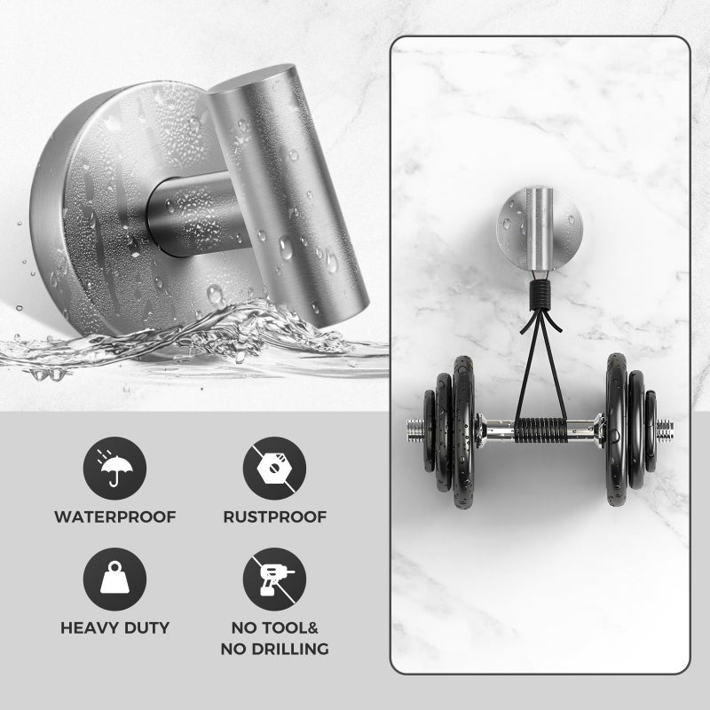 WingWider Shower Hooks for Inside Shower,No-Drill Removable&Reusable Towel Hooks for Bathroom,Heavy Duty Suction Cup Hooks for Glass Window,4 Packs(Silver) - Image 3