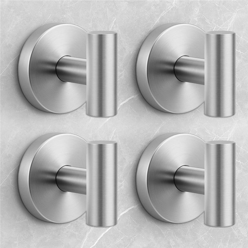 WingWider Shower Hooks for Inside Shower,No-Drill Removable&Reusable Towel Hooks for Bathroom,Heavy Duty Suction Cup Hooks for Glass Window,4 Packs(Silver) - Image 1