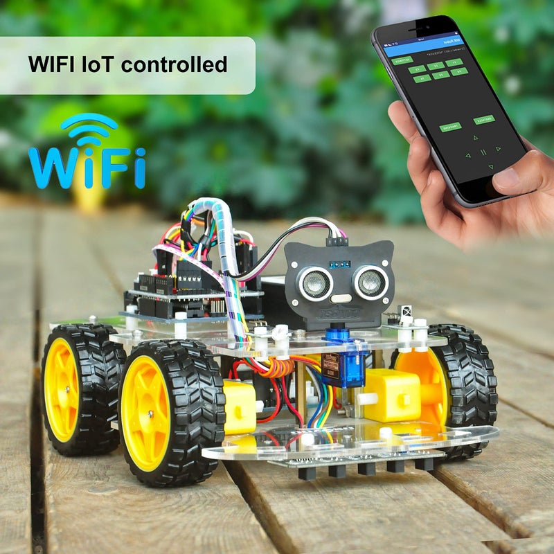 OSOYOO Robot Car Starter Kit for Arduino | STEM Remote Controlled App Educational Motorized Robotics for Building Programming Learning How to Code | IOT Mechanical DIY Coding for Teens Adults - Image 4