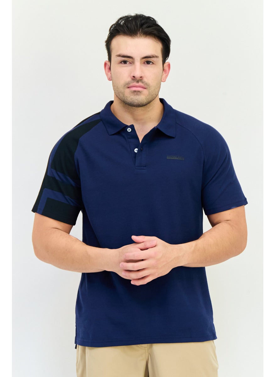 Nordland Men Regular Fit Short Sleeve Brand Polo Shirt, Navy  - Image 1
