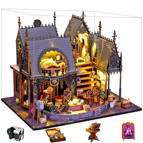 Spilay Dollhouse Miniature with FurnitureDIY Wooden Crafts Magic Doll House Mini Handmade Kit124 Scale Creative Room Idea Gift Lunas Maqic House with Dust Cover Music Box - Image 1