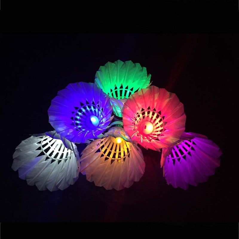 ZHENAN LED Badminton Shuttlecocks Dark Night Glow Birdies Lighting for Outdoor & Indoor Sports Activities (Feather_4pcs) - Image 5