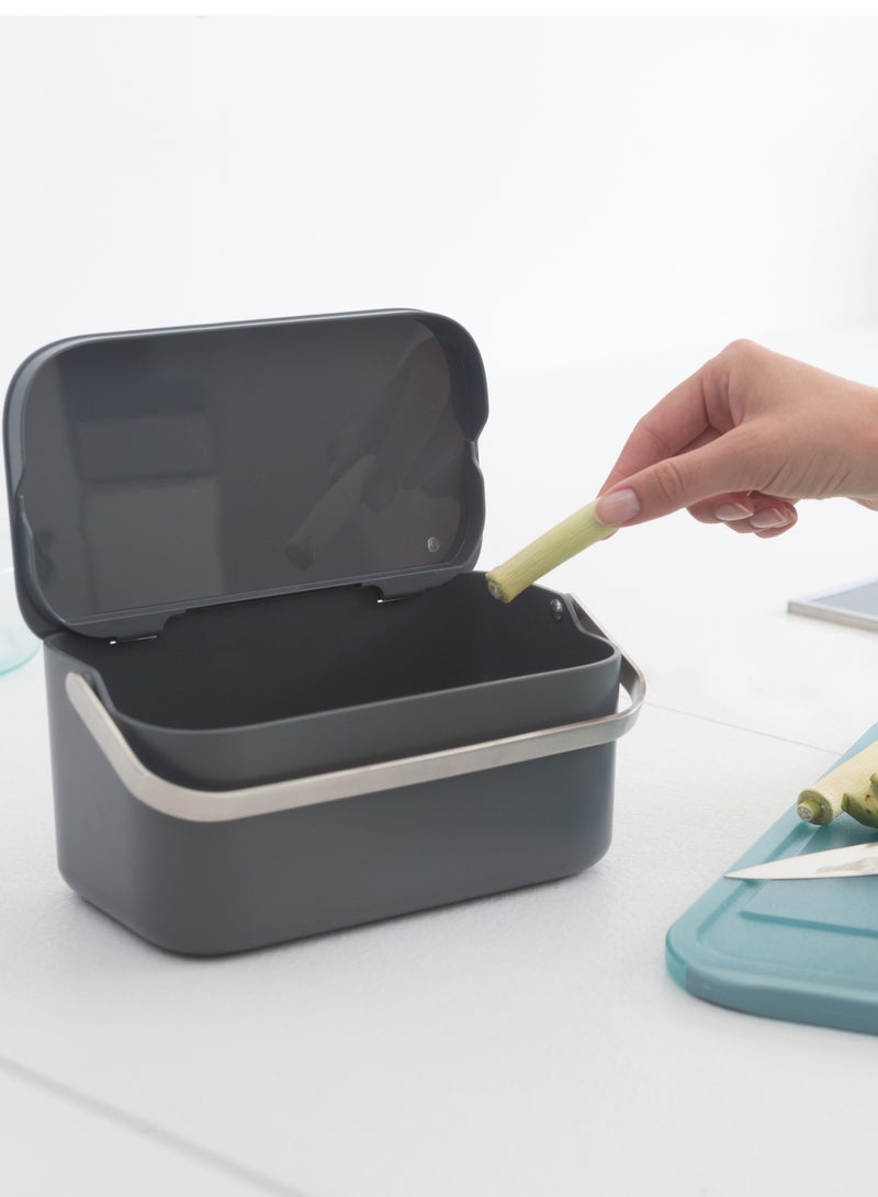 BRABANTIA SinkSide Food Waste Caddy, 1.8L Dark Grey - Image 3
