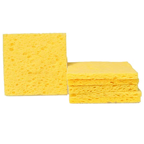 MEETOOT 6pcs Soldering Iron Cleaning Sponge 6x6cm Square Sponge High Temperature Sponge Welding Platform Sponge Welding Clean Pads - Image 1