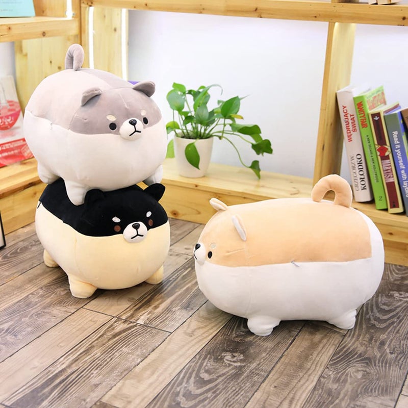 EHOTONG Shiba Inu Dog Plush Pillow  Corgi Stuffed Animal Plush Toy Hug Pillow Gifts for Girl Boy (Black  11.8in) - Image 3