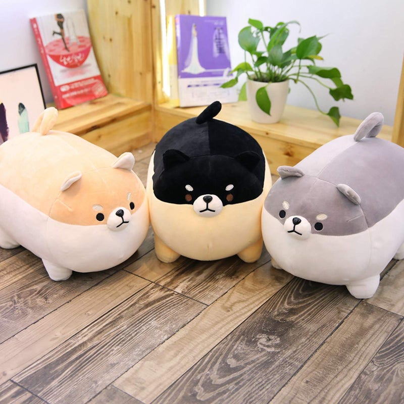 EHOTONG Shiba Inu Dog Plush Pillow  Corgi Stuffed Animal Plush Toy Hug Pillow Gifts for Girl Boy (Black  11.8in) - Image 4