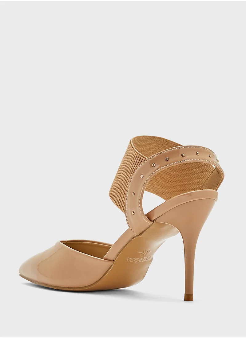ELLA Elastic Pointy Sling Back Pump