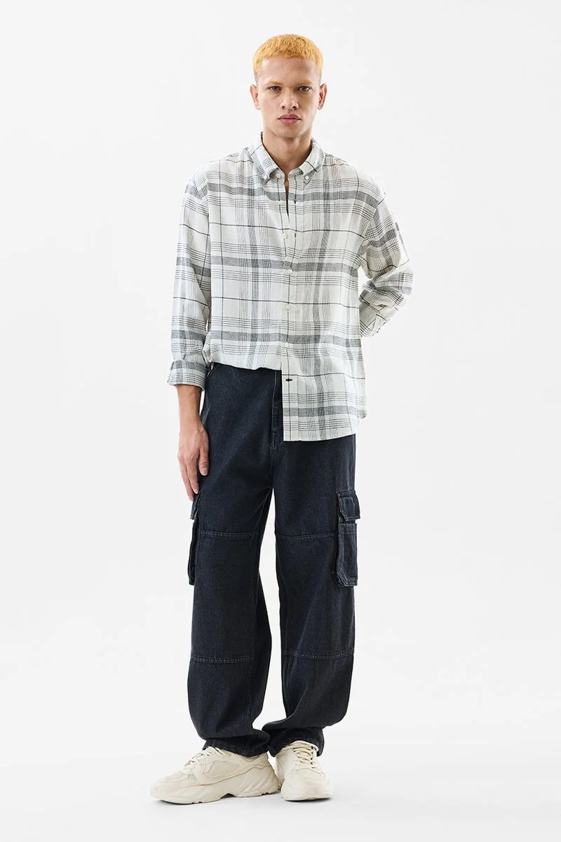 سنيتش White Checkered Long Sleeve Regular Fit Shirt