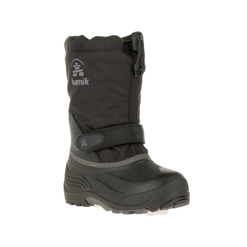 Kamik Waterbug 5 Kid's Winter Snow Boots, Waterproof & Insulated with Removable Liner, Black/Charcoal - 9 Toddler - Image 1