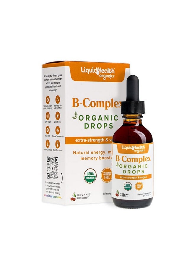 ليكويد هيلث قطرات فيتامين ب المركبة العضوية من LIQUIDHEALTH، معتمدة من وزارة الزراعة الأمريكية، للرجال والنساء - طاقة طبيعية، تحسين التركيز، الذاكرة والمزاج، دعم المناعة، تعزيز عملية الأيض - صنع في الولايات المتحدة الأمريكية، قوة إضافية، خالية من السكر، نباتية (2 أونصة) - Image 1