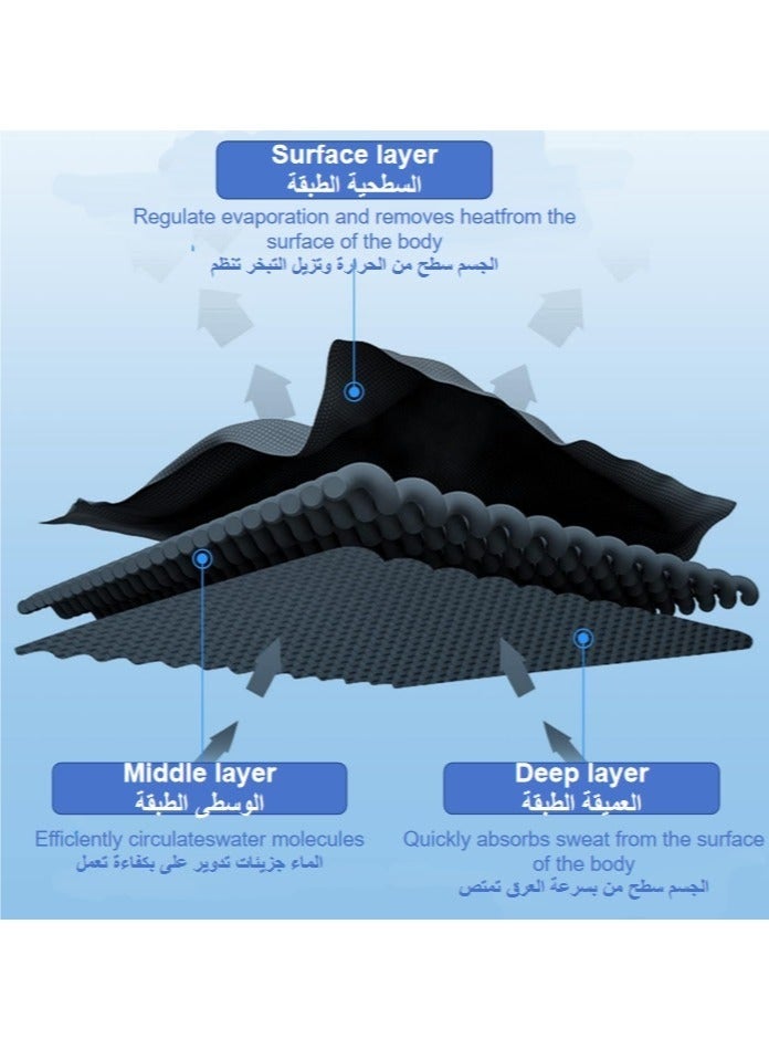 STL 2-Pack Cooling Hoodie Gym Towels – Instant Cooling Neck Wraps for Workout, Gym, Running & Hot Weather | UV Protection Club Towels & Sports Towels for Men & Women (Black & Royal Blue) - Image 3