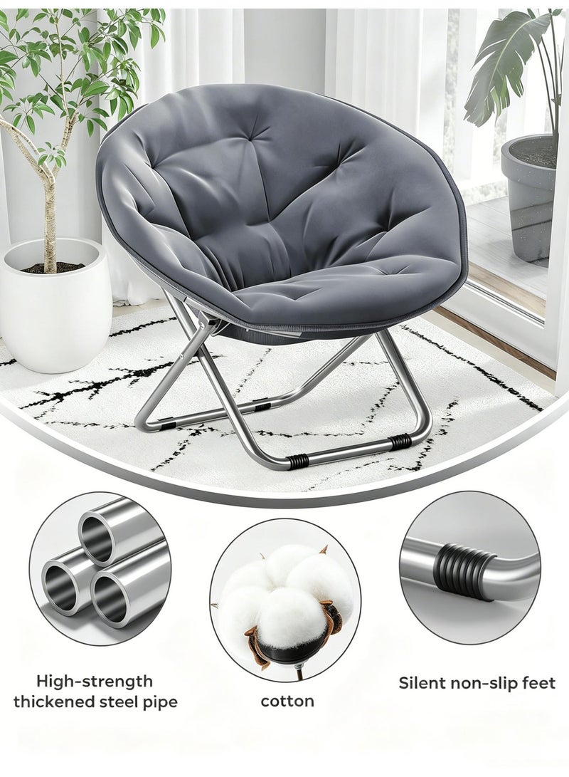 KIIUMI Furniture Chairs,Home Folding Lounge Fabric Chair,Large Saucer Chair,Ergonomic Recliner Chair,Widened Seat Design,Balcony Leisure Chair,Suitable for Outdoor and Indoor Use, Garden, Camping, Living Room or Bedroom - Image 3