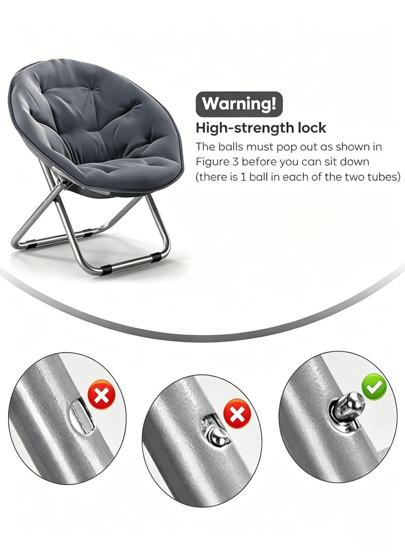 KIIUMI Furniture Chairs,Home Folding Lounge Fabric Chair,Large Saucer Chair,Ergonomic Recliner Chair,Widened Seat Design,Balcony Leisure Chair,Suitable for Outdoor and Indoor Use, Garden, Camping, Living Room or Bedroom - Image 4