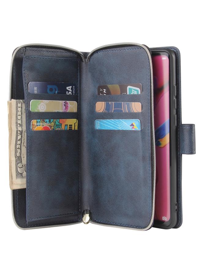 Zaboon Case For Huawei P30 Pro Zipper Wallet Bag Horizontal Flip PU Leather Case with Holder & 9 Card Slots & Wallet & Lanyard & Photo Frame - Image 5