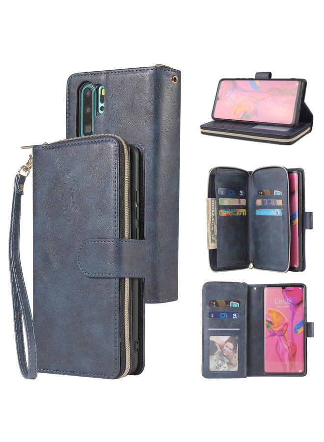 Zaboon Case For Huawei P30 Pro Zipper Wallet Bag Horizontal Flip PU Leather Case with Holder & 9 Card Slots & Wallet & Lanyard & Photo Frame - Image 1