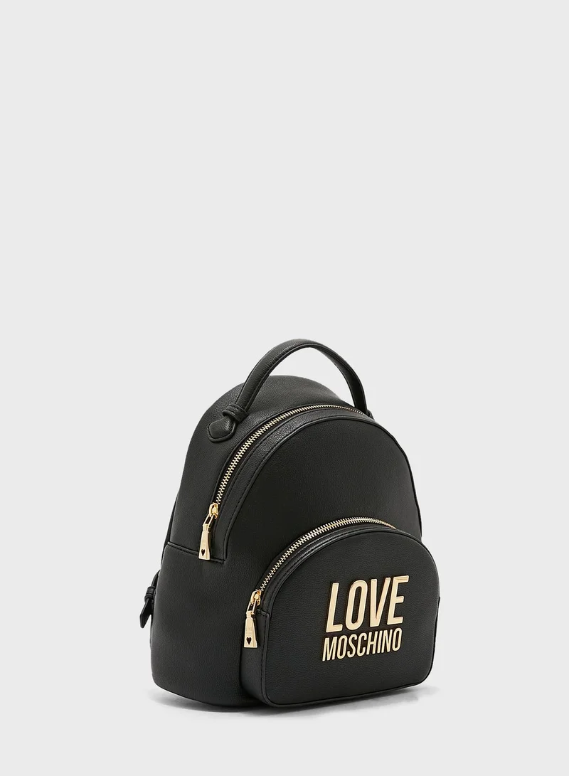 Love Moschino Logo Detailed Backpack