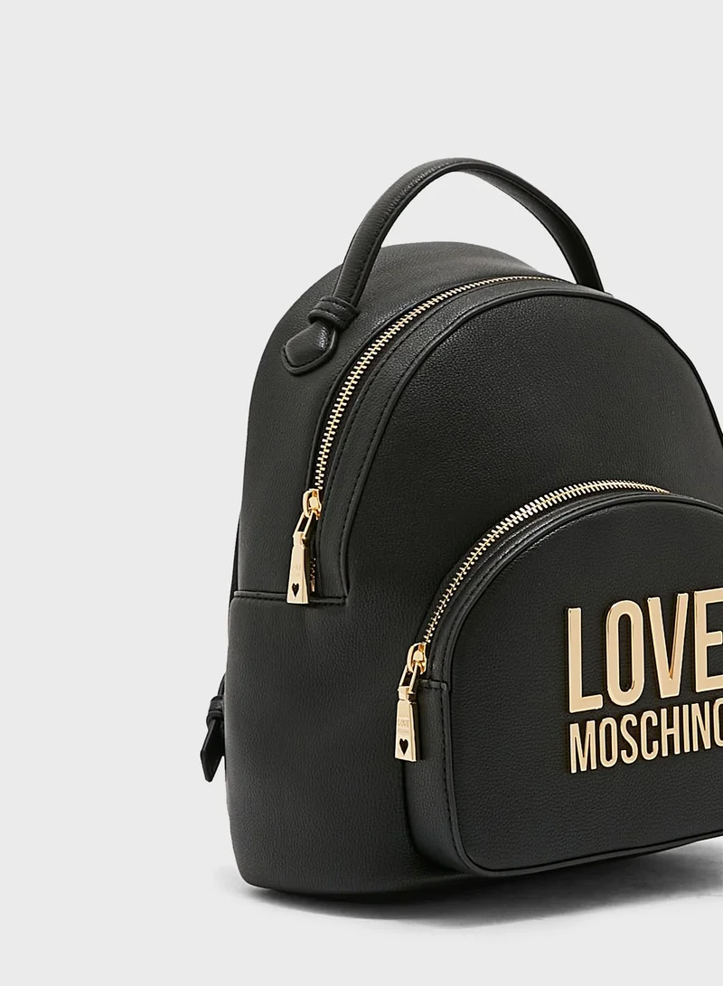 Love Moschino Logo Detailed Backpack