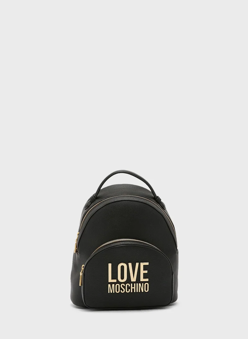 Love Moschino Logo Detailed Backpack