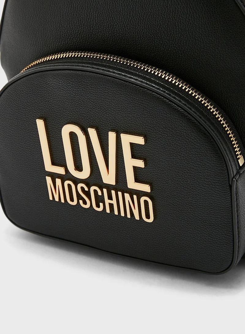 Love Moschino Logo Detailed Backpack