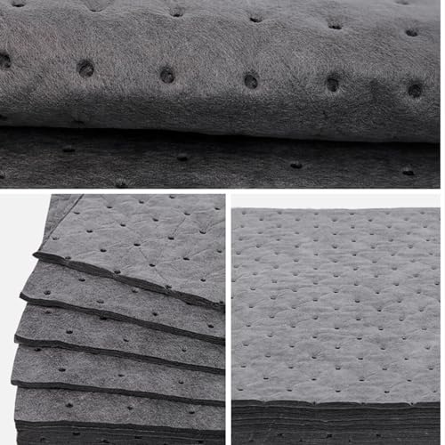 Okllen 100 Pack Oil Absorbent Pads, Single Weight Dimpled Pad, Oil Spill Mat for Absorbing Protecting Home Garage Basement, 13"x10", Grey - Image 4