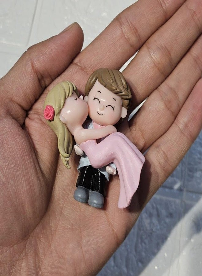 ARUNA DECOR Miniature Holding Couple Figurines | Cute Lovers Miniature for Mini Garden Decor, Dollhouse Accessories, Terrarium & Fairy Garden Decor - Image 2