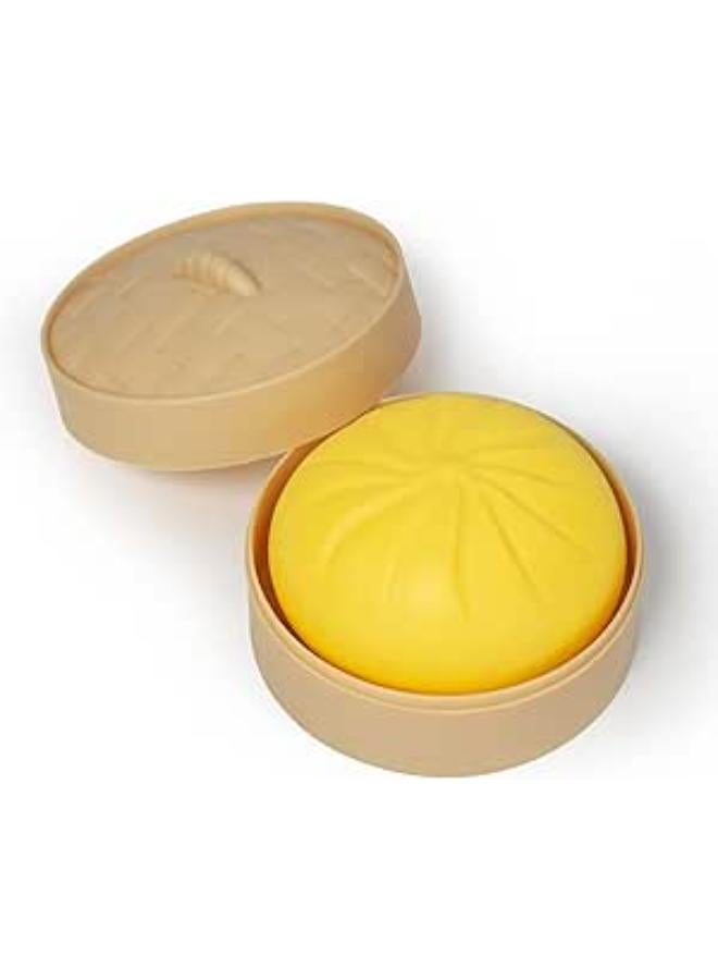 Holgosiu LED Squishy Dumpling Colorful Bun Fidget Adult Squishy Toy Bun Squeeze Toy Pinch Ball Sensory Toy Dumpling Squishy in Steamer