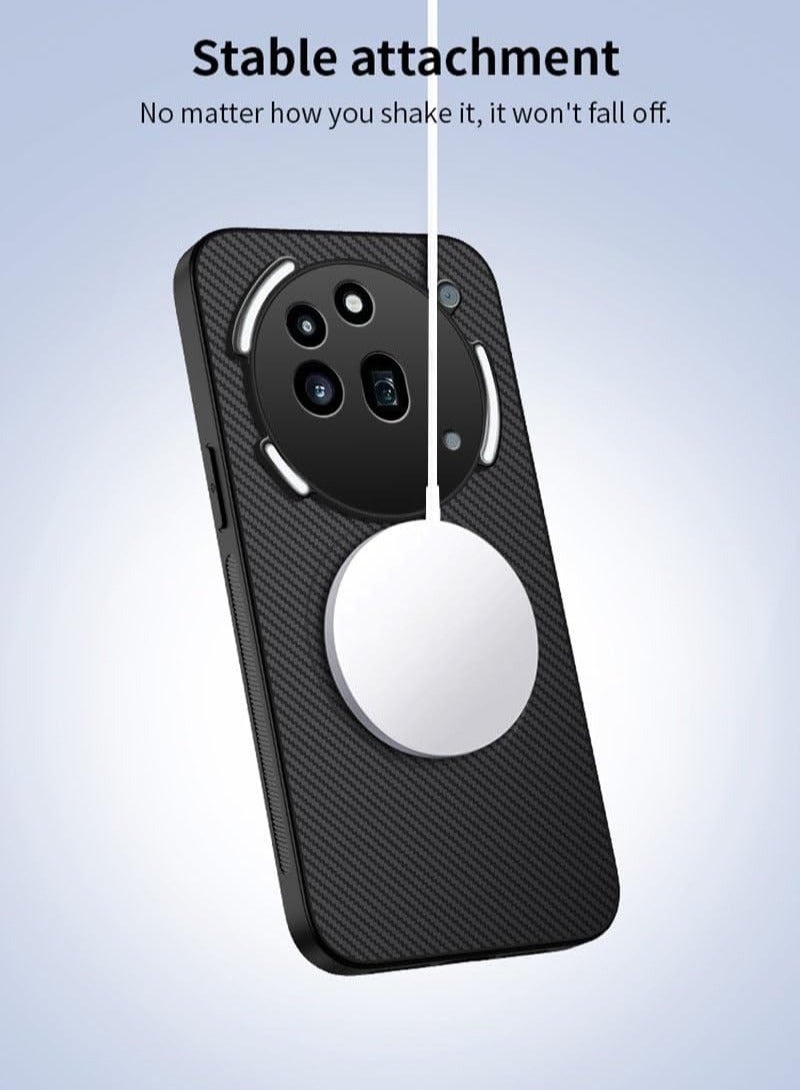 general Compatible Nothing Phone 3A Pro (2025) Case Fibre Texture Magnetic Wireless Charging Leather Case For Nothing Phone 3A Pro - Image 4