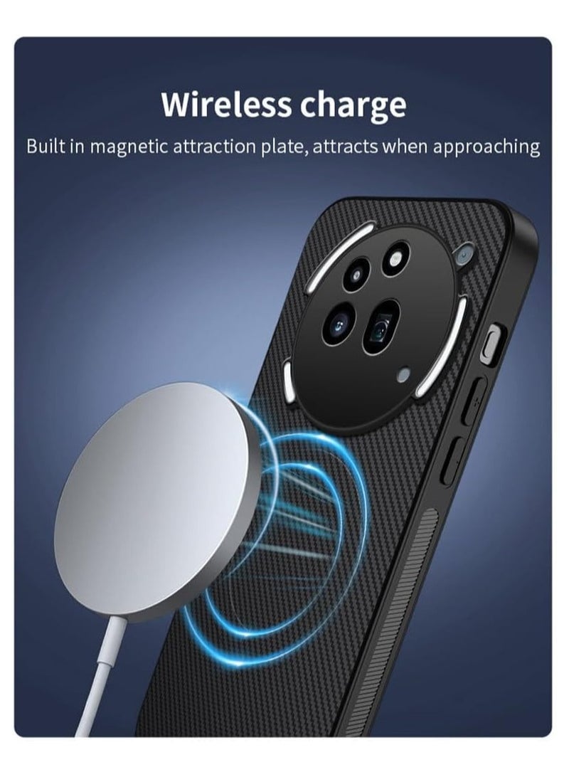 general Compatible Nothing Phone 3A Pro (2025) Case Fibre Texture Magnetic Wireless Charging Leather Case For Nothing Phone 3A Pro - Image 3