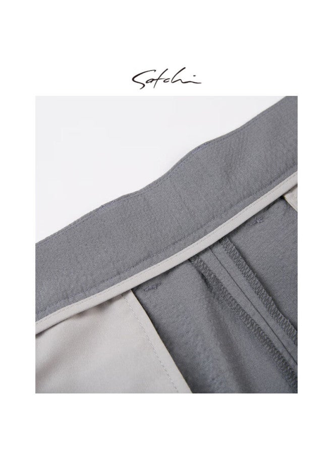 Satchi Shachi Easy-care Business Light Luxury Wool Men's Suit Pants, Wrinkle-resistant Straight-leg Trousers, Thin Spring And Summer Style, Medium Gray, Size 48 - Image 4