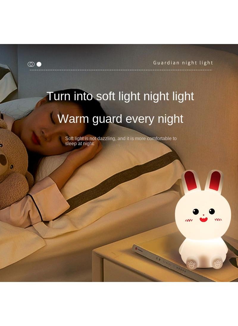 Y&D USB Little Rabbit Silicone Night Light Bedroom Baby's Sleeping Bedside Light  - Image 4