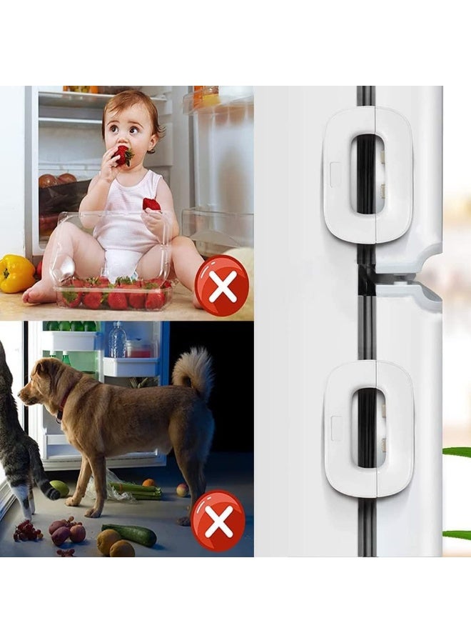 NAMA 2Pcs - Multicolor Child Proof Refrigerator Lock Child Safety Lock Baby Safety Freezer Door Lock Anti Pinch Drawer Lock For Fridges, Cabinets, Drawers, Doors And More (Multi-Color) - Image 4