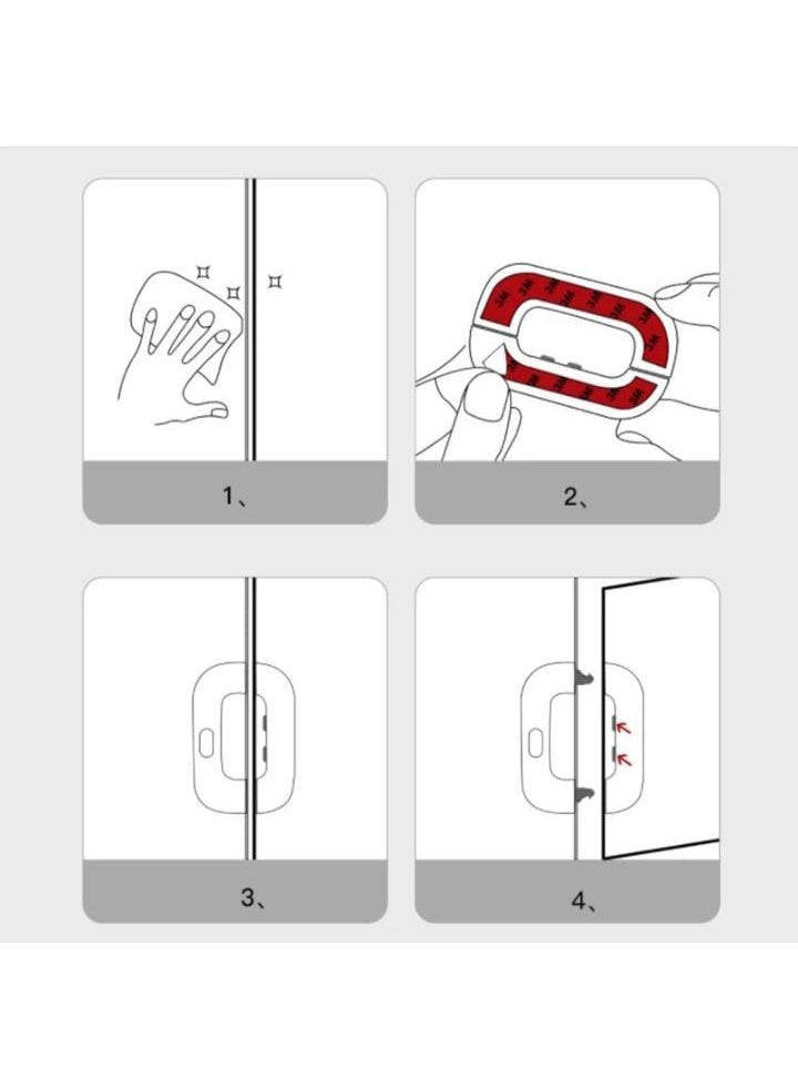 NAMA 2Pcs - Multicolor Child Proof Refrigerator Lock Child Safety Lock Baby Safety Freezer Door Lock Anti Pinch Drawer Lock For Fridges, Cabinets, Drawers, Doors And More (Multi-Color) - Image 2