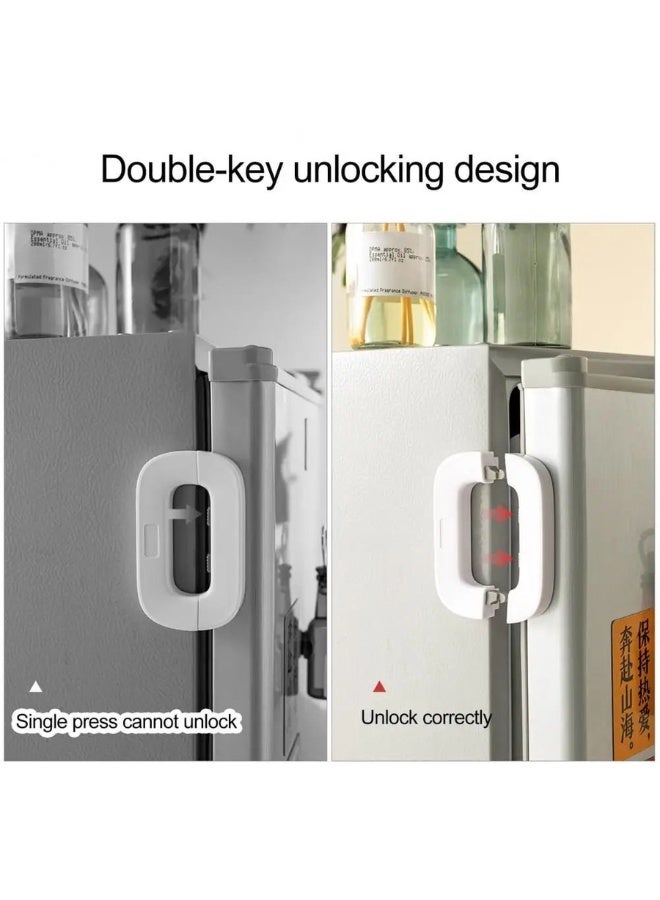 NAMA 2Pcs - Multicolor Child Proof Refrigerator Lock Child Safety Lock Baby Safety Freezer Door Lock Anti Pinch Drawer Lock For Fridges, Cabinets, Drawers, Doors And More (Multi-Color) - Image 5