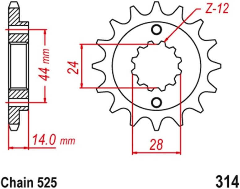 Wivplex 525 16T Motorcycle Front Sprocket for Africa Twin - Image 2