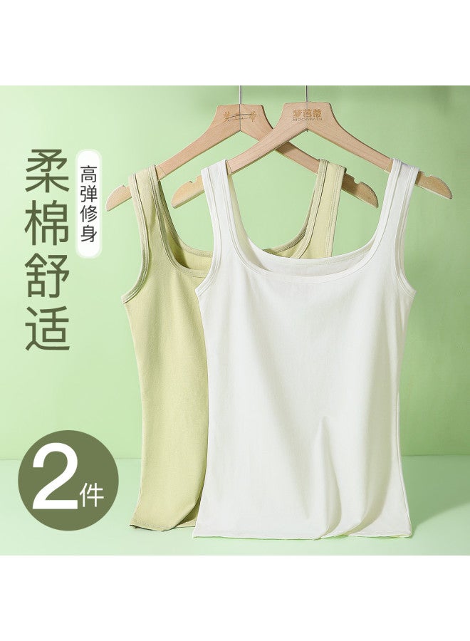 Moonbadi Women'S Soft Cotton Comfortable Undershirt Camisole, Seamless Round Neck, Fashionable And Versatile For Layering Or Outer Wear - Image 2