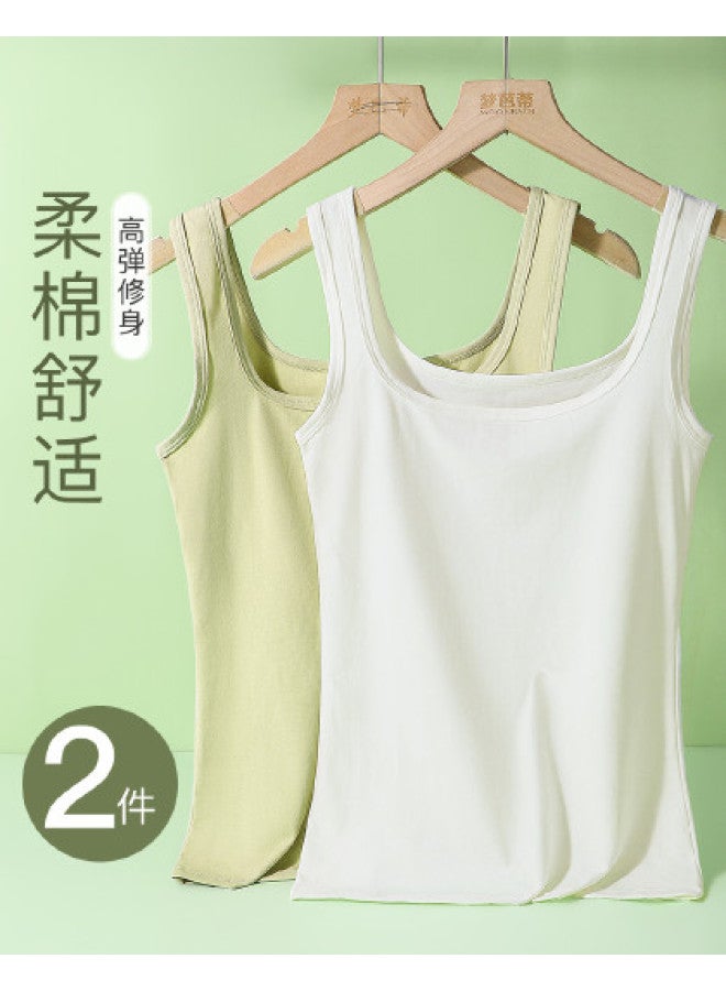 Moonbadi Women'S Soft Cotton Comfortable Undershirt Camisole, Seamless Round Neck, Fashionable And Versatile For Layering Or Outer Wear - Image 1