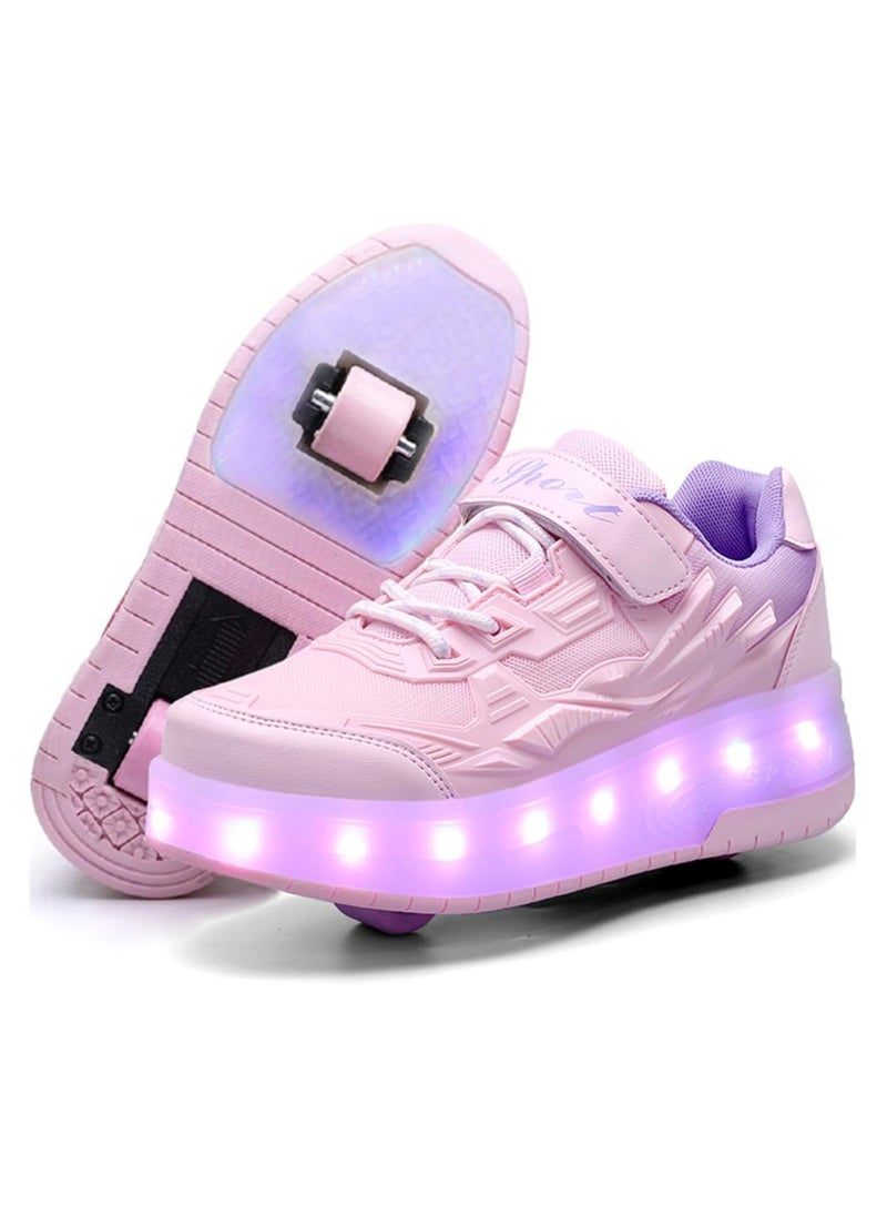 Joshberg - LED Flash Light Sneaker Skate Shoes with Wheels USB Charging Roller Skates Shoes - Image 1