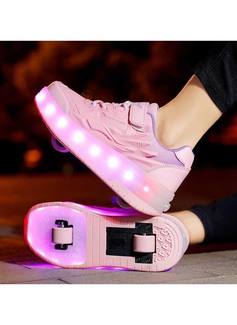 Joshberg - LED Flash Light Sneaker Skate Shoes with Wheels USB Charging Roller Skates Shoes - Image 1