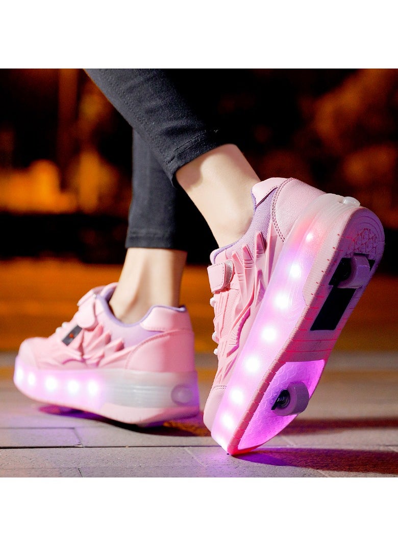 Joshberg - LED Flash Light Sneaker Skate Shoes with Wheels USB Charging Roller Skates Shoes - Image 1