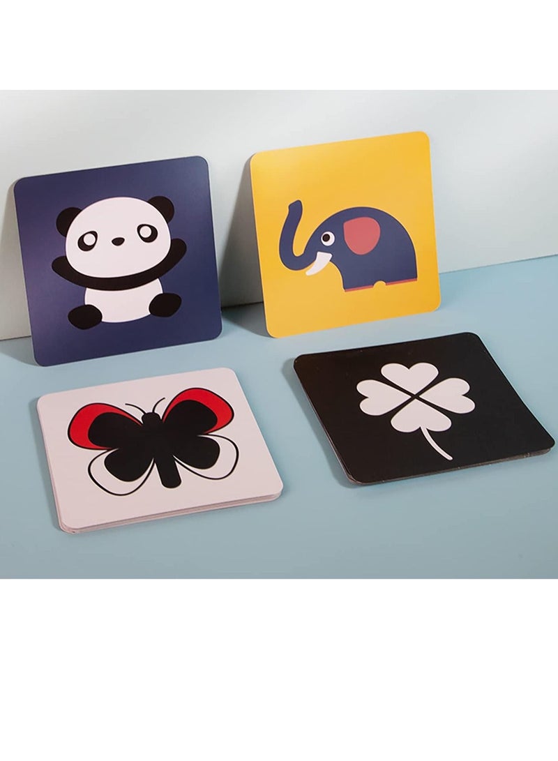 يو إل اتش واي سي بطاقات تعليمية للأطفال عالية التباين، 48 قطعة 96 صفحة باللون الأسود والأبيض، بطاقات أنشطة تعلم الطفل تحفز بصريًا، ألعاب تنمية دماغ الأطفال حديثي الولادة، هدايا ألعاب لحديثي الولادة - Image 3