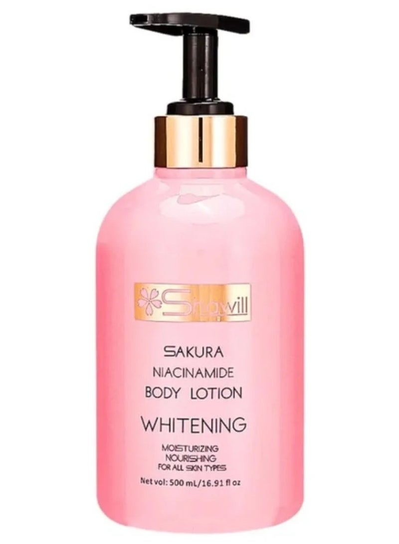 لوشن تبييض الجسم من شاويل ساكورا نياسيناميد - 500 مل
