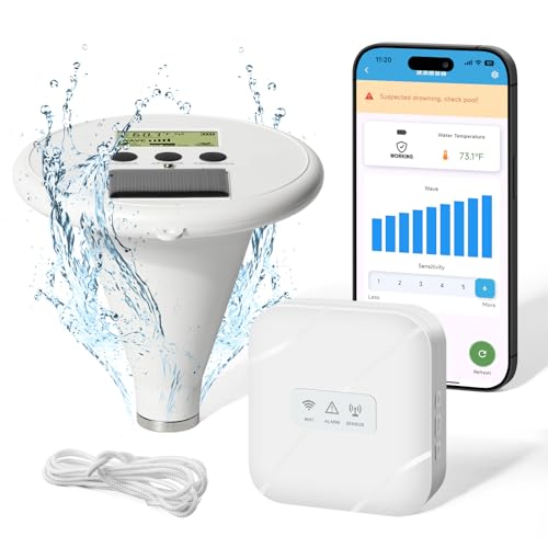 Zuomeng WiFi Pool Alarm, Zuomeng Solar Wave Pool Alarm with Optimal Sensitivity, Remote Control by App, Dual Alarming via Device & App, Offering Extra Protection for Your Child and Pet - Image 1