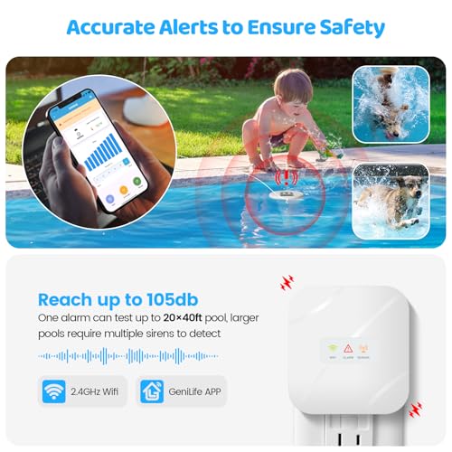 Zuomeng WiFi Pool Alarm, Zuomeng Solar Wave Pool Alarm with Optimal Sensitivity, Remote Control by App, Dual Alarming via Device & App, Offering Extra Protection for Your Child and Pet - Image 2