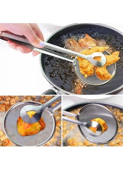 Afili Home Stainless Frying and Boiling Tongs with Strainer - Tongs Colander  - Image 1