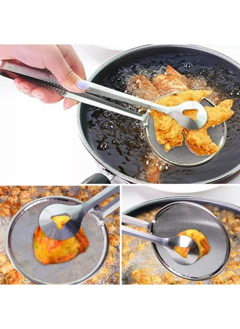 Afili Home - Stainless Frying and Boiling Tongs with Strainer - Tongs Colander - Image 1