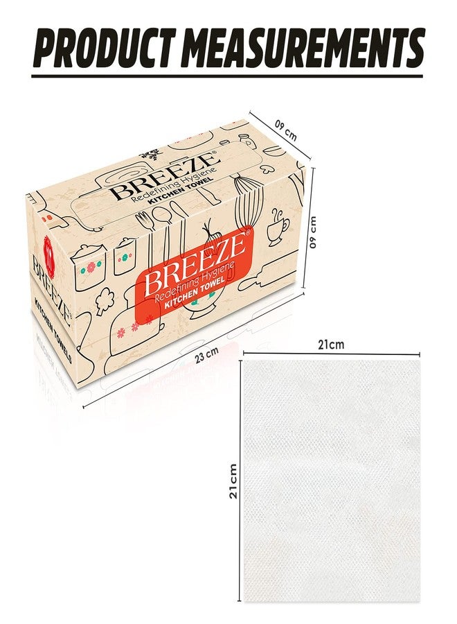 BREEZE BRE035 Kitchen Towel Extra Multipurpose Use Tissue Paper Made of Natural Fibers Soft & Highly Absorbent (Pack of 2, White, Rectangular box) - Image 2