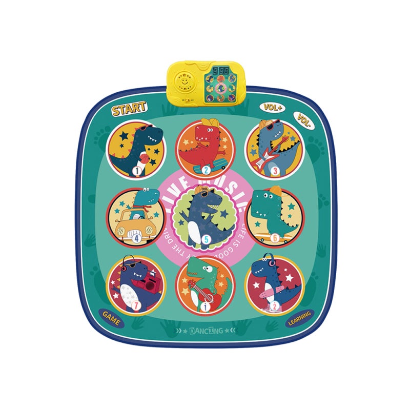Green Dance Mat: 3 Modes Adjustable Volume Interactive Sound and Light - Durable PE Fabric Educational Tool for Kids Entertainment Learning Exercise - Image 1